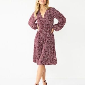 Draper James Red Ruffled Wrap Dress with V-Neck